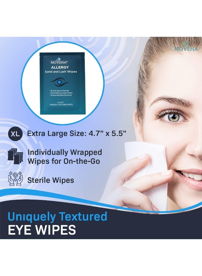 NOVEHA Allergy Relief Eyelid Wipes | Pre-moistened Hypoallergenic Eye Cleansing Pads - Image 4
